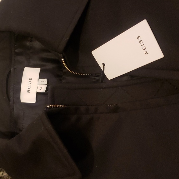 🖤BUY 2 GET 1 FREE REISS MEN'S MOAT WOOL BLOUSON, NAVY, SIZE M - Picture 2 of 12